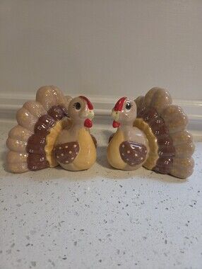80s Ceramic Painted Quilted Turkeys